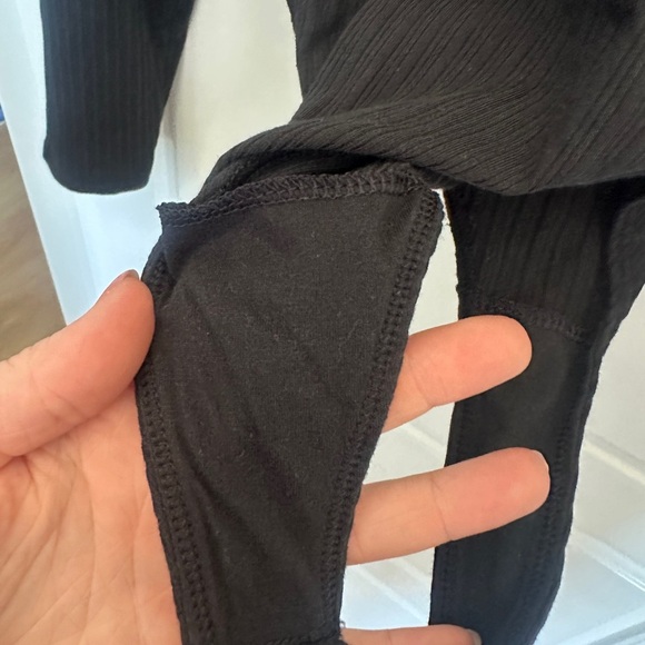Aerie Black Ribbed Long Sleeve Bodysuit - Picture 3 of 4
